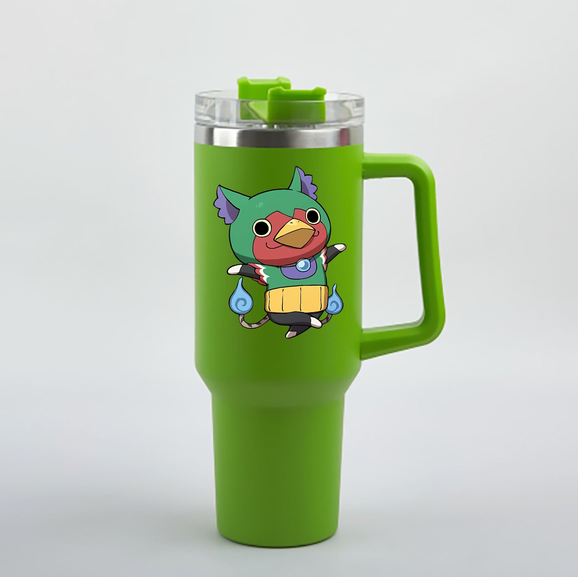 （画像用） 妖怪ウォッチ Yo-kai Watch 1200mL車用タンブラー - クリスタルステッカー（プラスチックストロー付き）